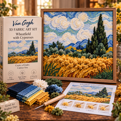 🎨 Van Gogh 3D Fabric Poke Art Kit
