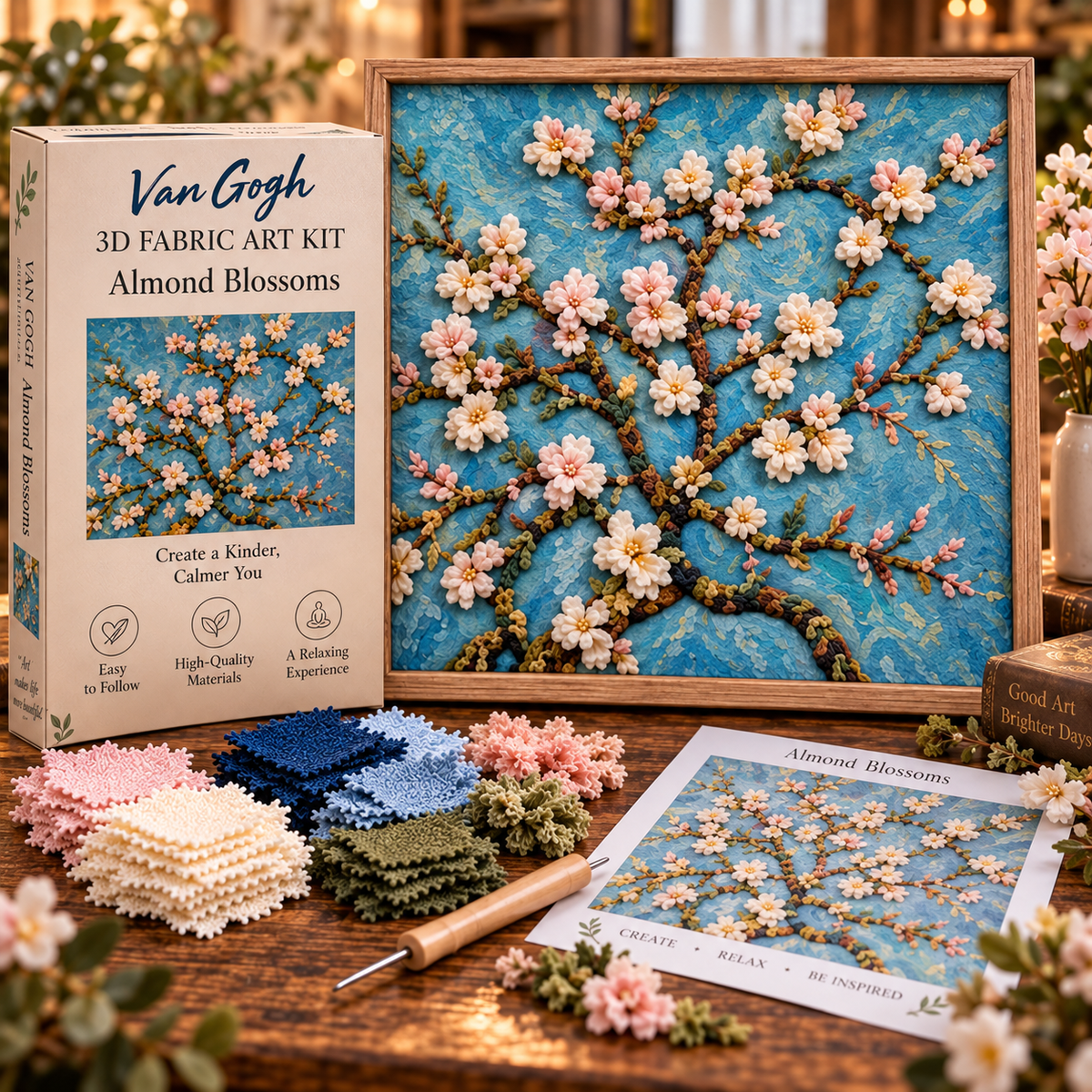 🎨 Van Gogh 3D Fabric Poke Art Kit
