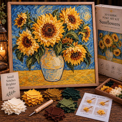 🎨 Van Gogh 3D Fabric Poke Art Kit