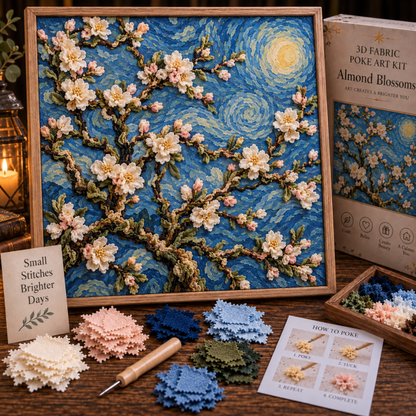 🎨 Van Gogh 3D Fabric Poke Art Kit