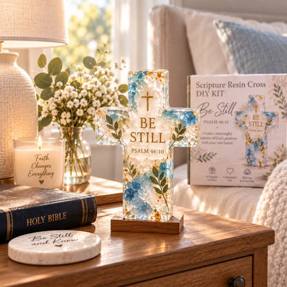 ✝️ Psalms of Comfort & Strength Resin Cross DIY Kit