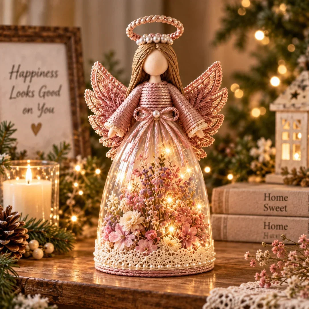 Lighted Floral Angel Figurine