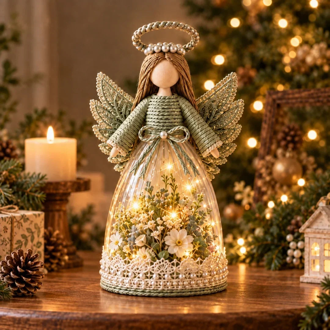 Lighted Floral Angel Figurine