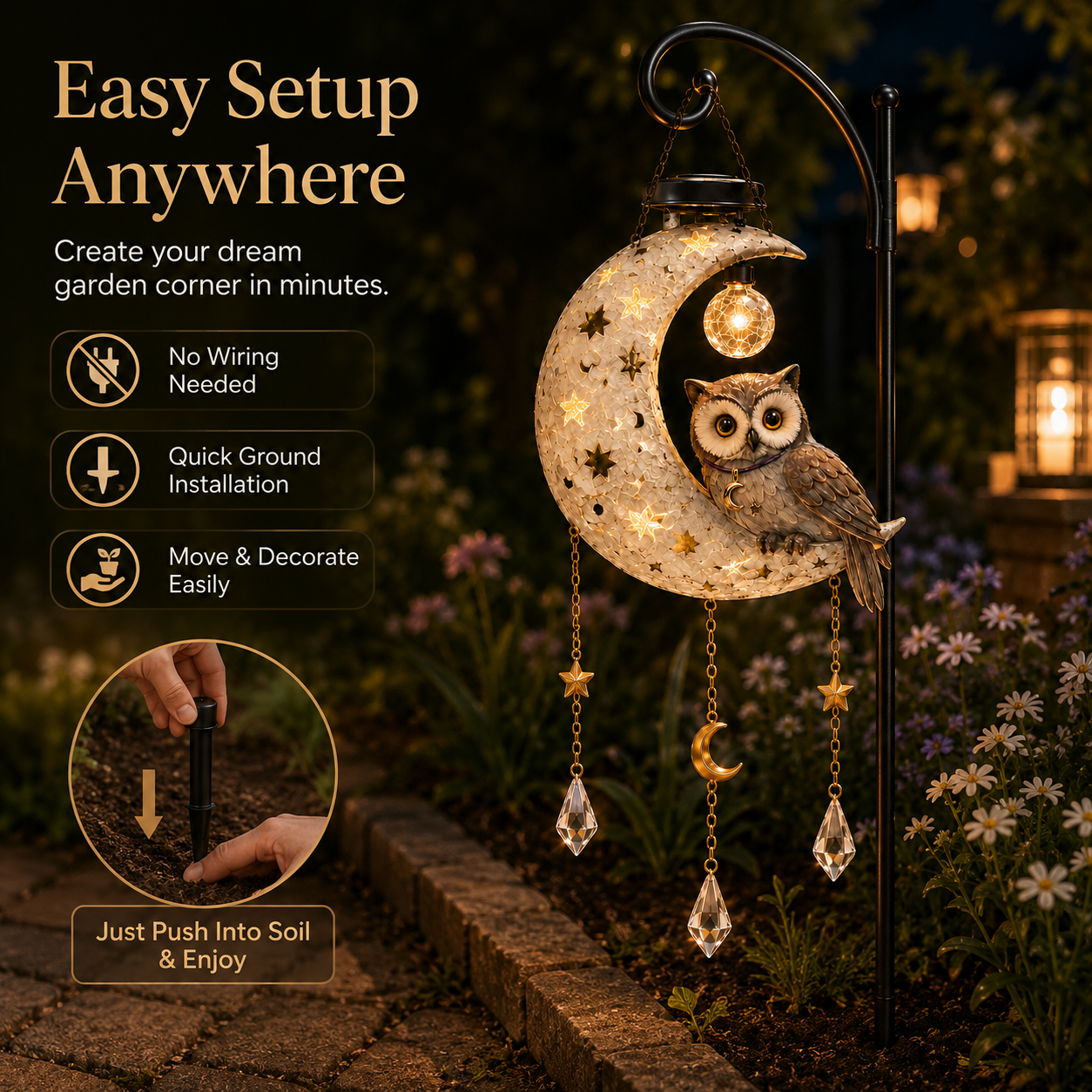 Solar powered automatic outdoor light function