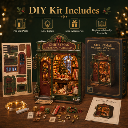 🎁 Christmas Wrapping Workshop Book Nook – Build Your Own Cozy Christmas World ✨