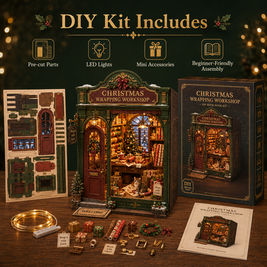 🎁 Christmas Wrapping Workshop Book Nook – Build Your Own Cozy Christmas World ✨