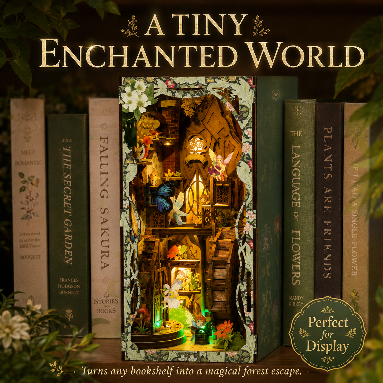 🌿 Whisperwood Enchanted Forest Book Nook – DIY Fairy Woodland Miniature Kit ✨