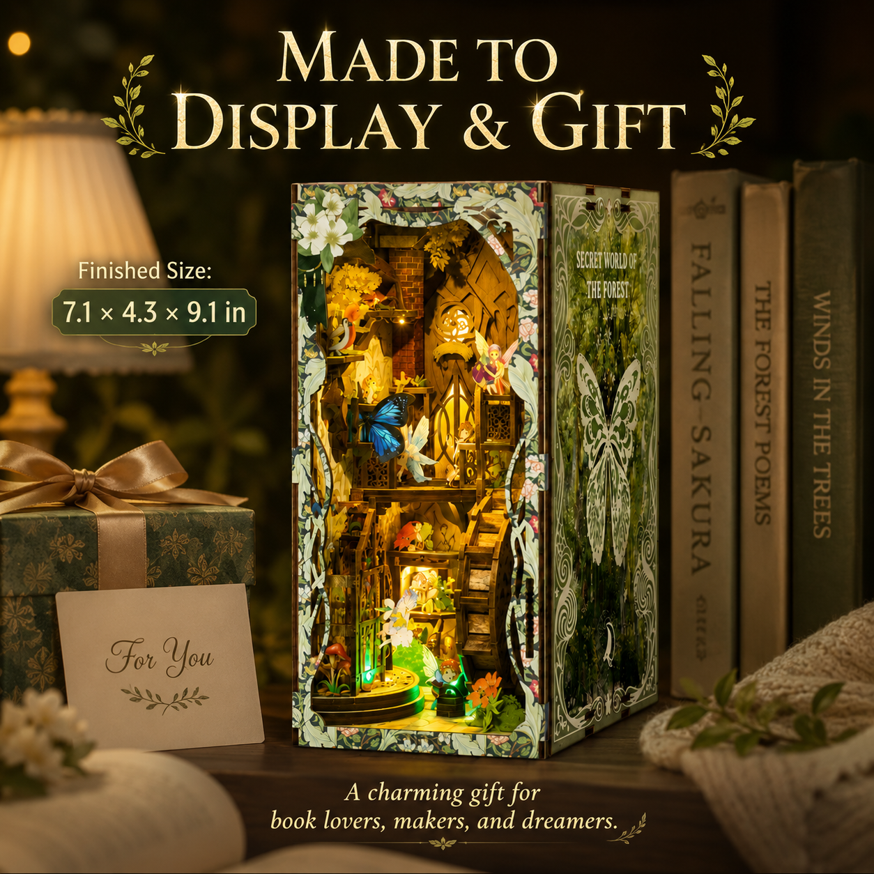 🌿 Whisperwood Enchanted Forest Book Nook – DIY Fairy Woodland Miniature Kit ✨