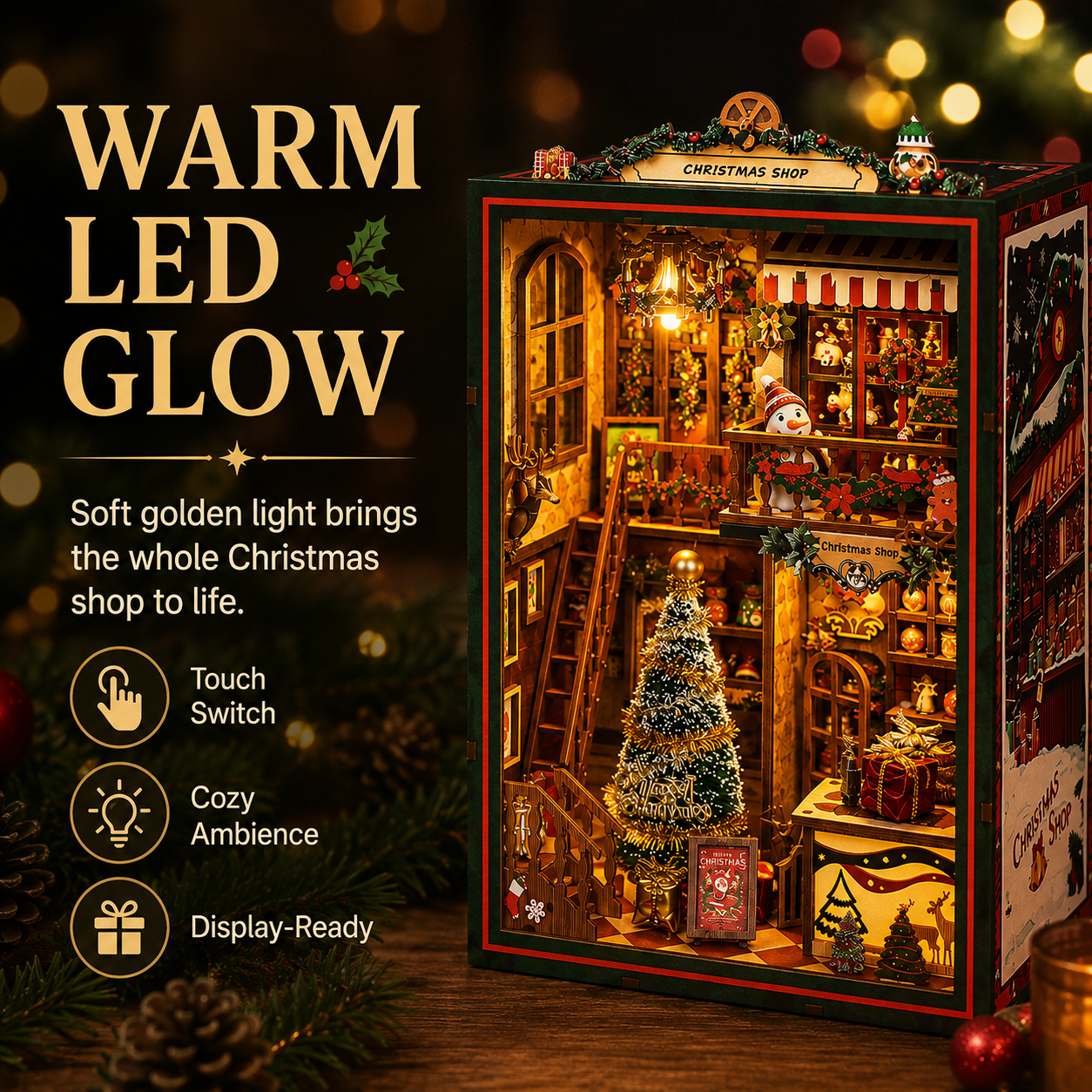 🎄 Noelwood Christmas Shop Book Nook – DIY Holiday Miniature Kit ✨