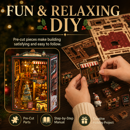 🎄 Noelwood Christmas Shop Book Nook – DIY Holiday Miniature Kit ✨