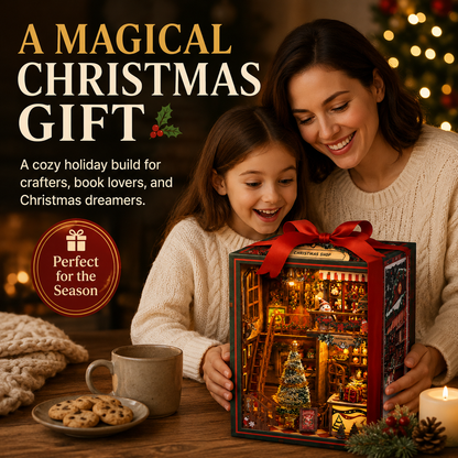 🎄 Noelwood Christmas Shop Book Nook – DIY Holiday Miniature Kit ✨