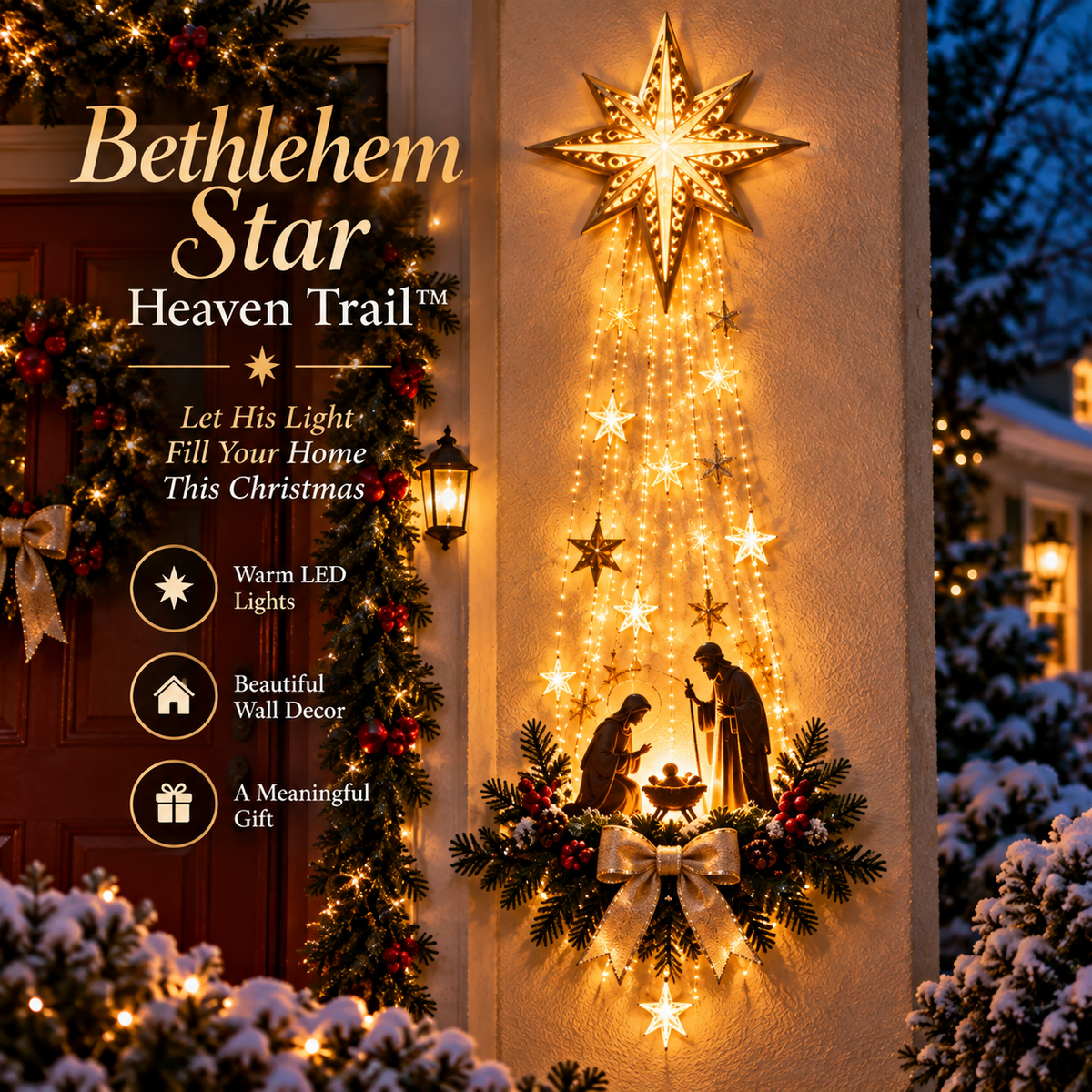 Bethlehem Star of Faith Christmas Wall Light
