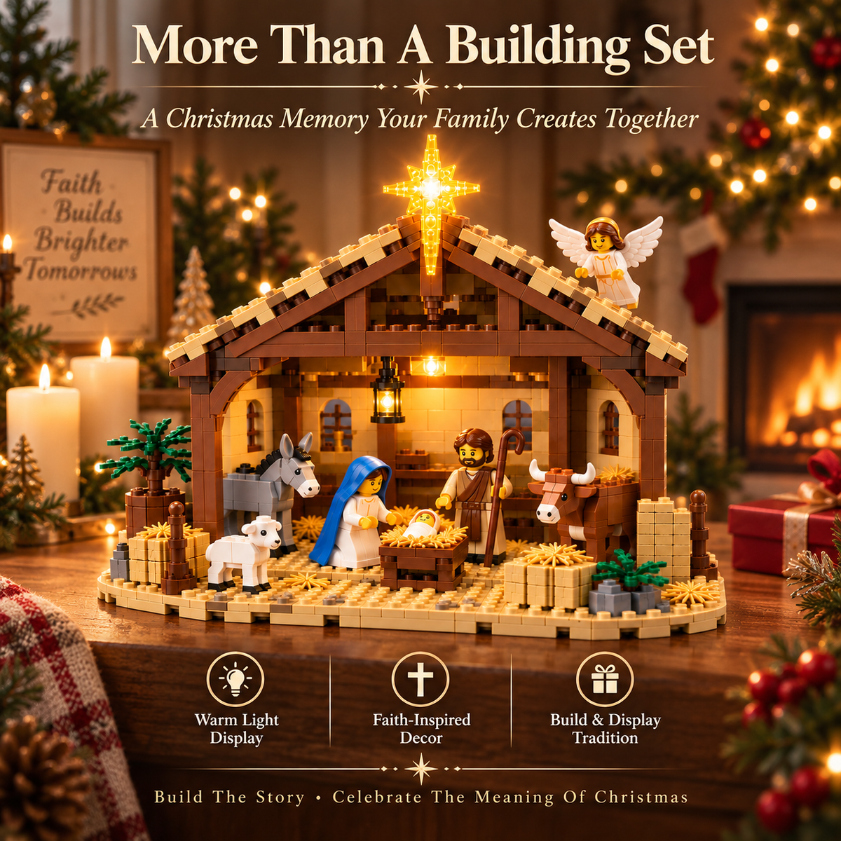 🧱🔥 Last Day 50% OFF🌟 Build The Christmas Story – Nativity Scene Building Block Set