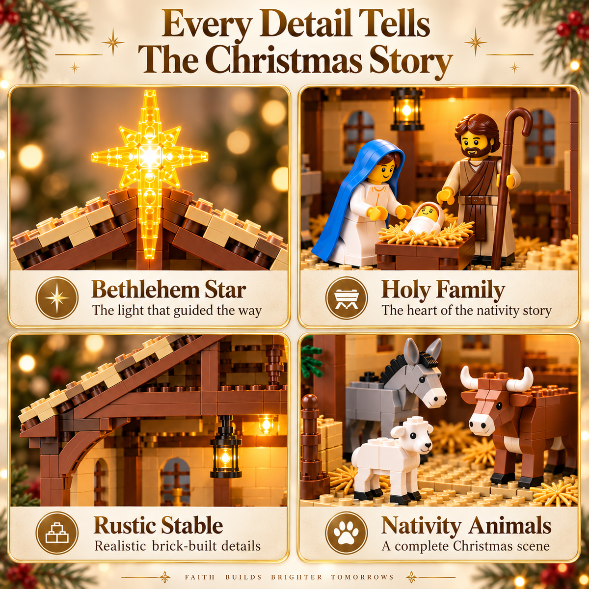 🧱🔥 Last Day 50% OFF🌟 Build The Christmas Story – Nativity Scene Building Block Set