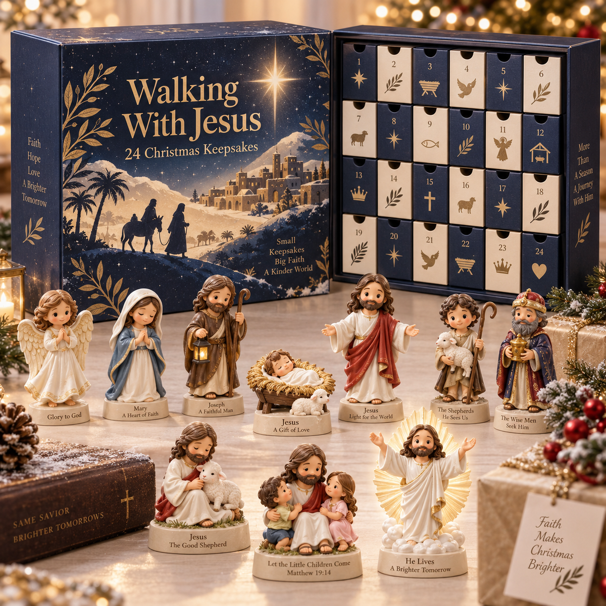Walking With Jesus keepsake box and Christmas display
