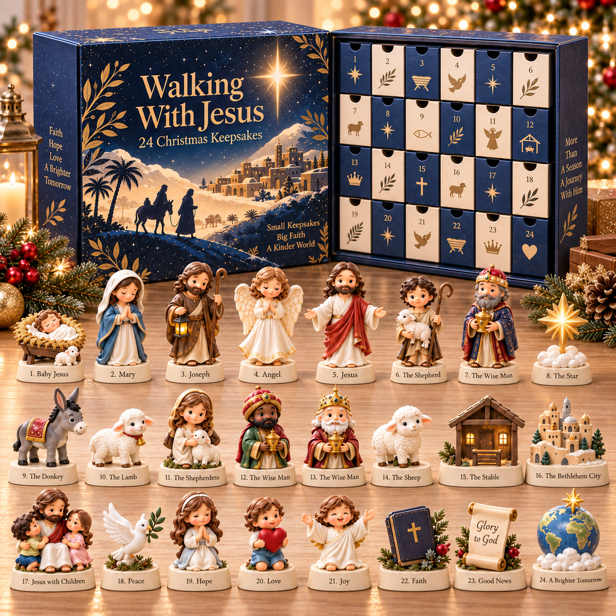 ✝️ Walking With Jesus — 24 Christmas Keepsakes