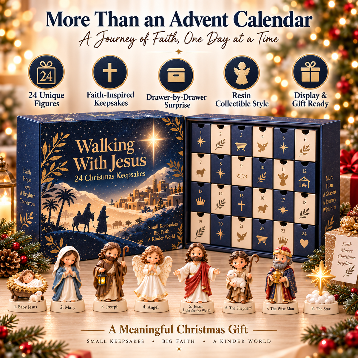 ✝️ Walking With Jesus — 24 Christmas Keepsakes