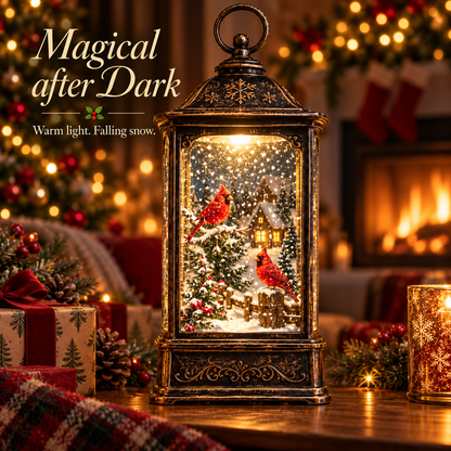 🐦❄️ Cardinal Winter Snowing Lantern