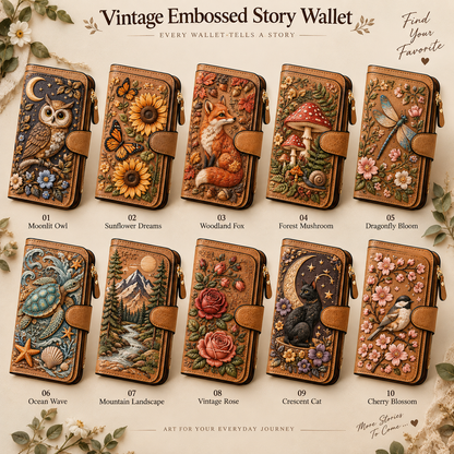 ✨ Vintage Embossed Art Wallet – Choose Your Favorite Design