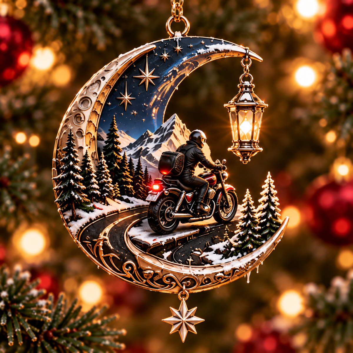 🏍️ Motorcycle Christmas Ornaments – Ride Safe, Ride Free, Come Home 🎄