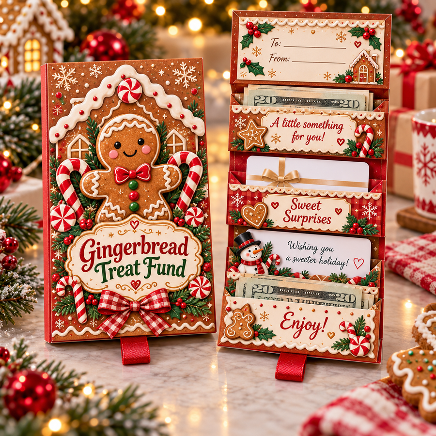 Gingerbread Christmas Cash Reveal Booklet