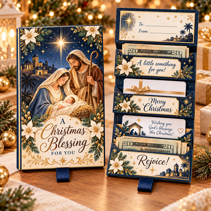 🎄 Christmas Cash Reveal Booklet – Pull-Tab Money & Gift Card Holder