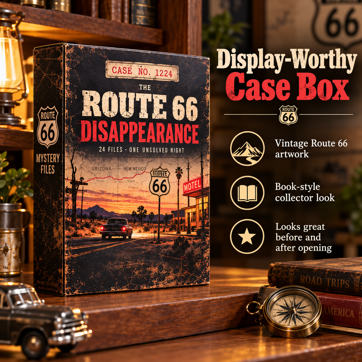 🔎 The Route 66 Disappearance – 24 Days of Mystery Files, Clues & Codes