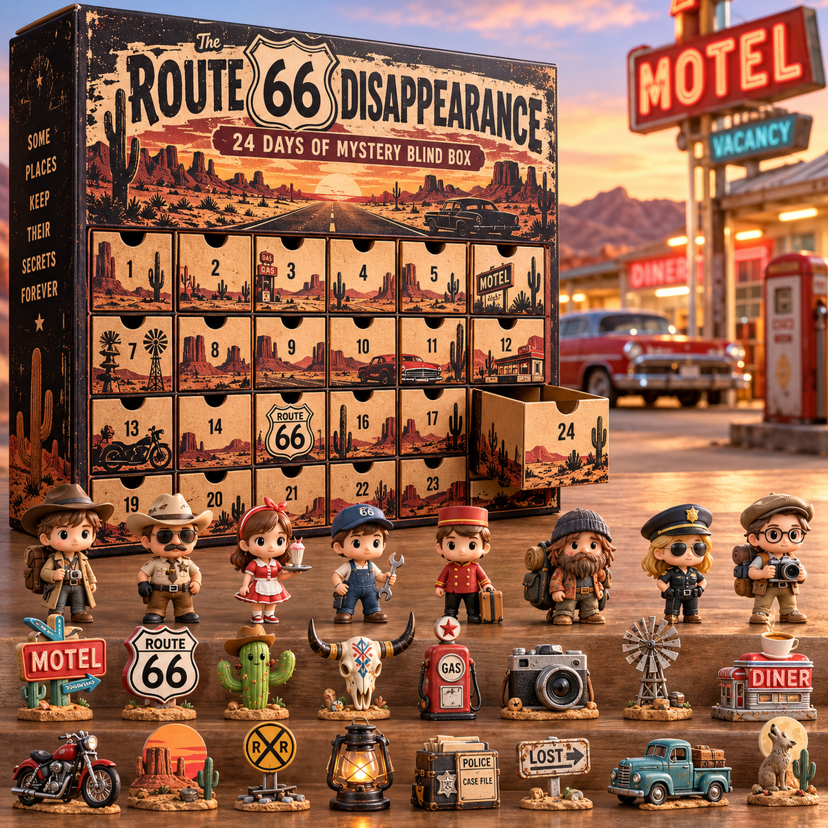 Route 66 numbered mystery drawers