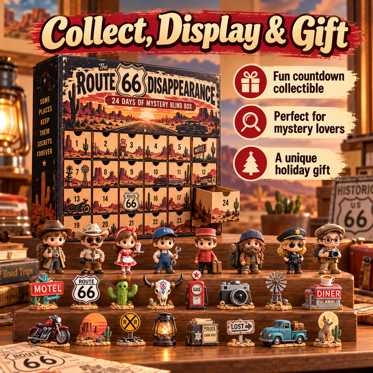 Route 66 miniature collection display