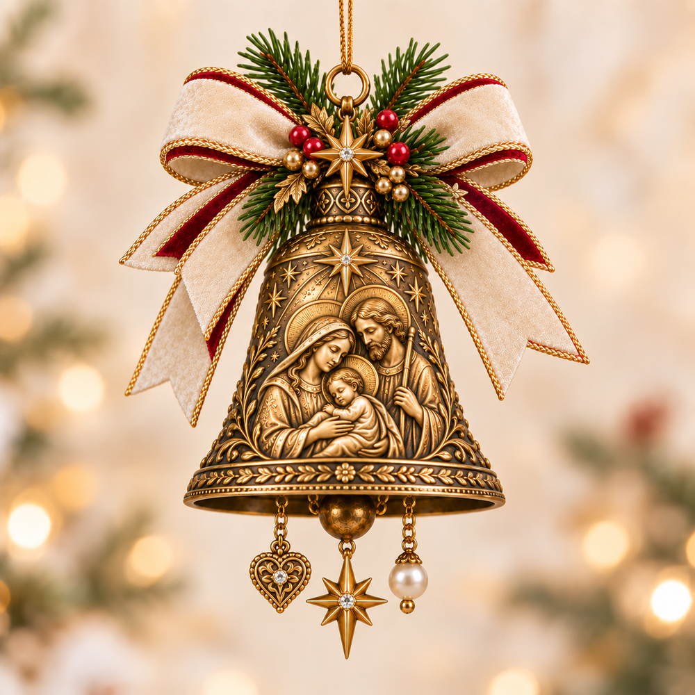 Holy Family Christmas Bell Ornament