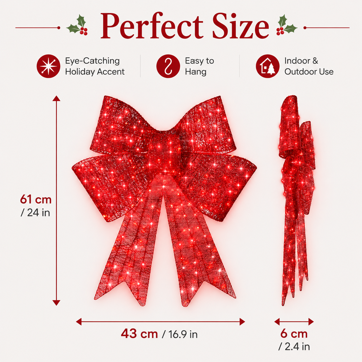 Christmas bow size