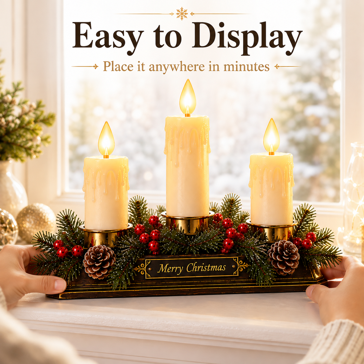 Easy Christmas candle display