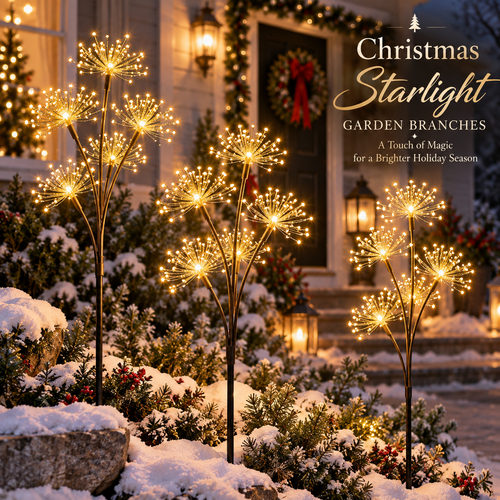 ✨ Solar Starlight Garden Branches – 3-Piece Warm White Outdoor Light Set