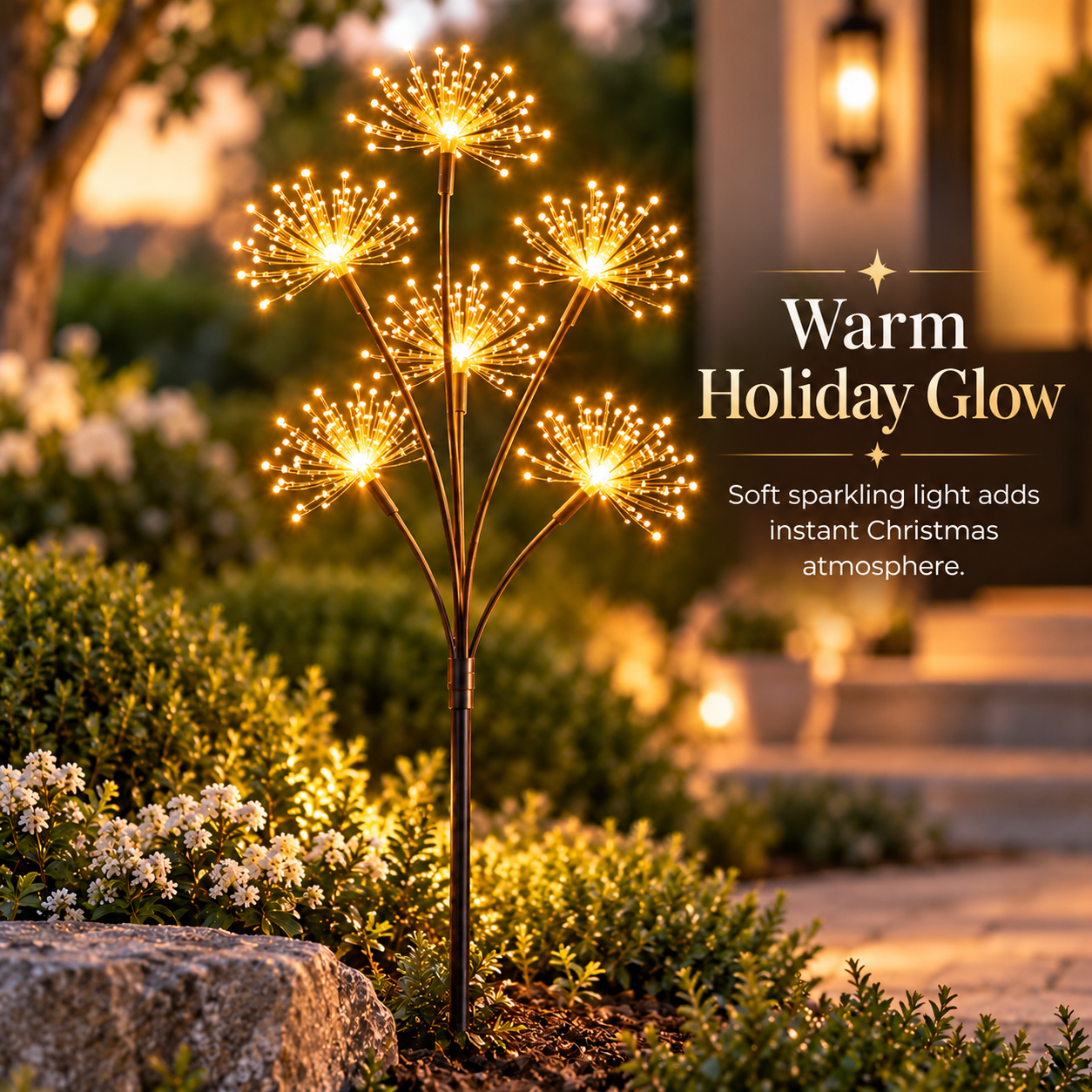 Warm white garden branch glow