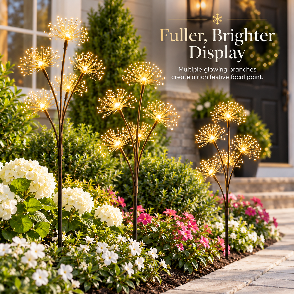 Three solar starlight garden branches