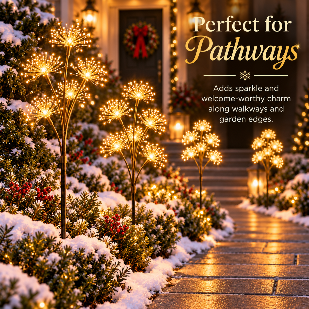 ✨ Solar Starlight Garden Branches – 3-Piece Warm White Outdoor Light Set