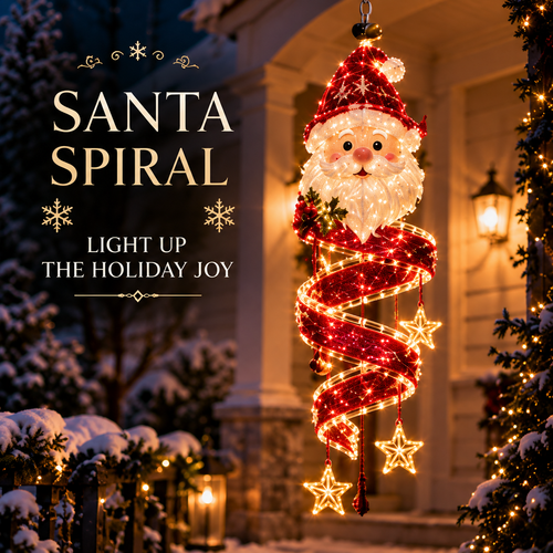 🎄 Christmas Magic Spiral™ Hanging LED Light Collection – 9 Festive Designs ✨