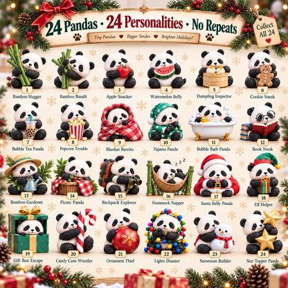 ⏰Limited Stock 50% OFF 🐼 24 Days of Panda Pandemonium™ | 24 Unique Holiday Panda Collectibles
