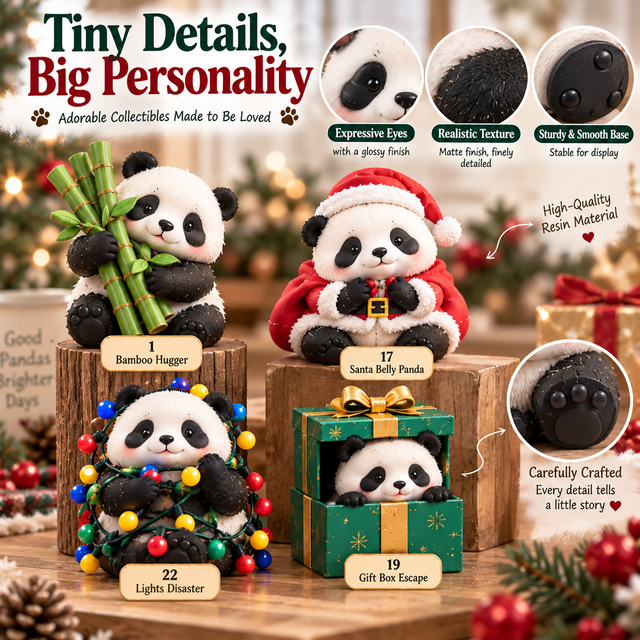 Panda Pandemonium collectible held in hand for scale