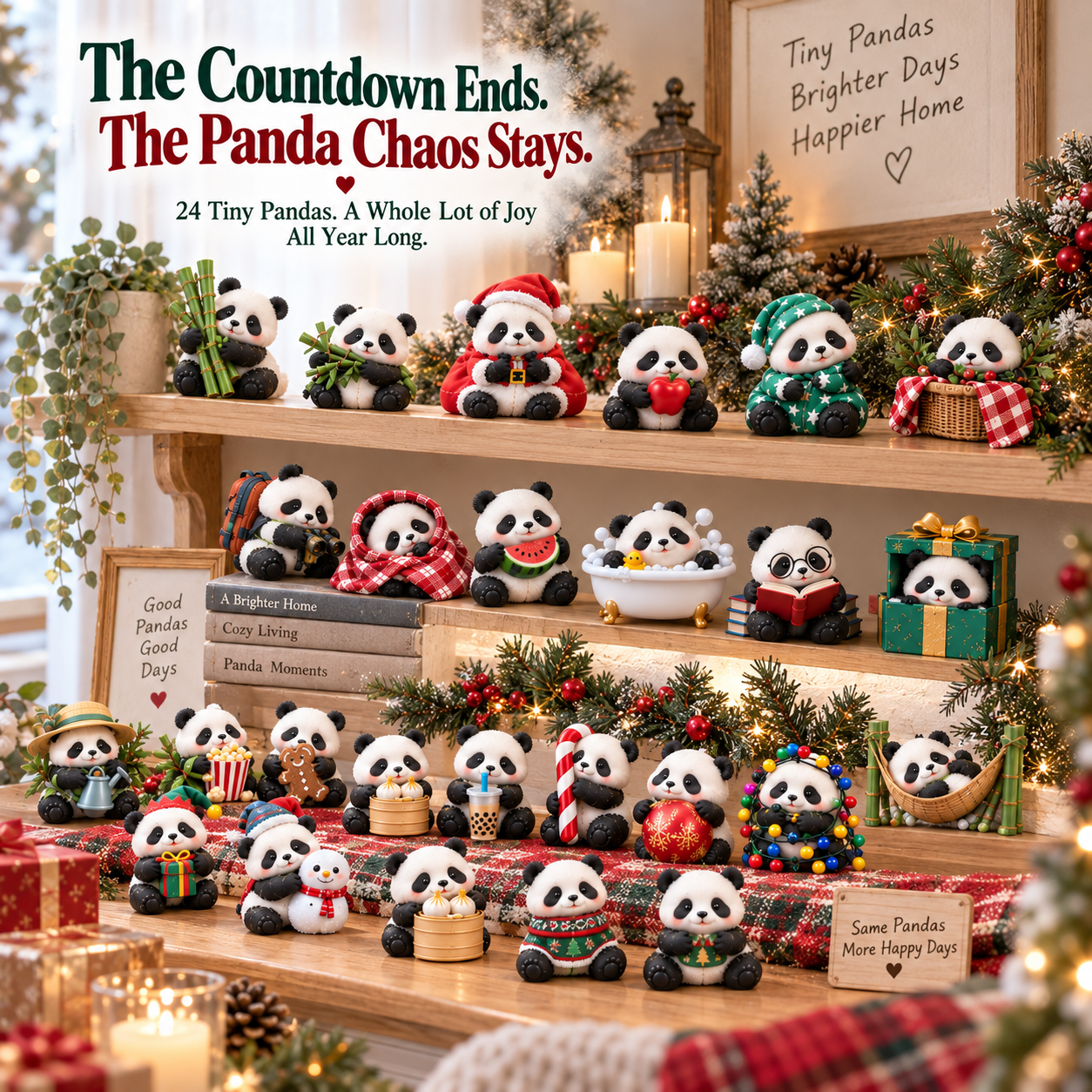 ⏰Limited Stock 50% OFF 🐼 24 Days of Panda Pandemonium™ | 24 Unique Holiday Panda Collectibles
