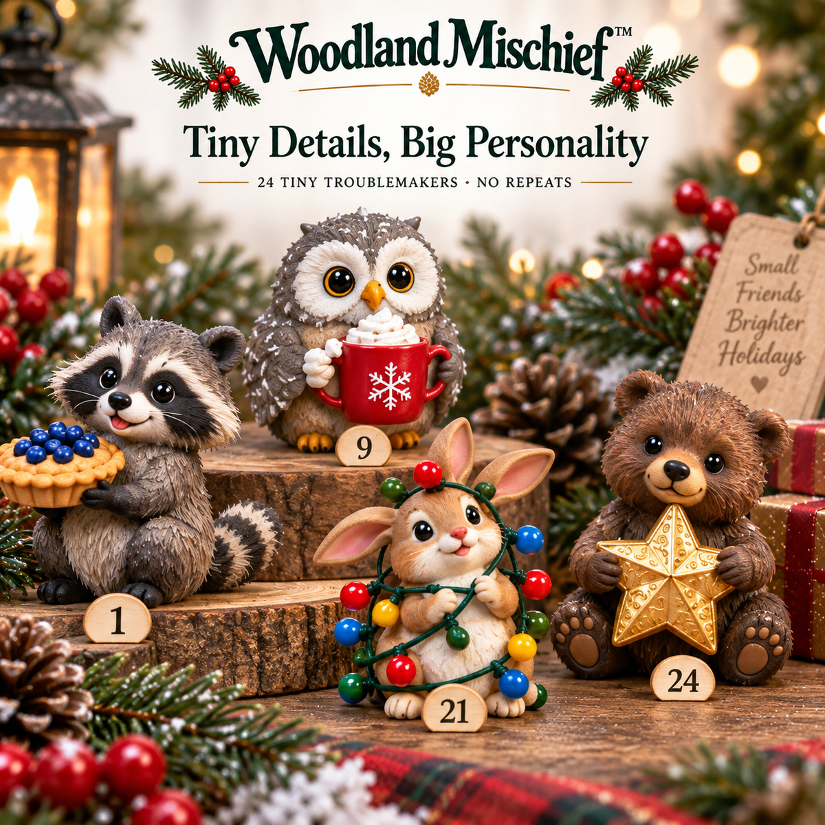 🌲 Woodland Mischief™ – 24 Tiny Troublemakers, 24 Unique Woodland Collectibles