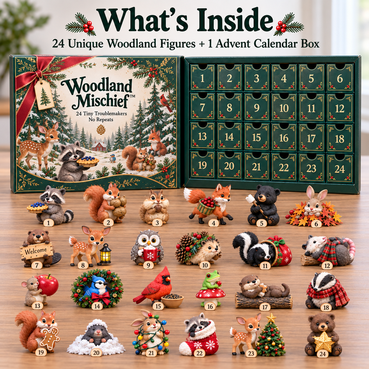 🌲 Woodland Mischief™ – 24 Tiny Troublemakers, 24 Unique Woodland Collectibles