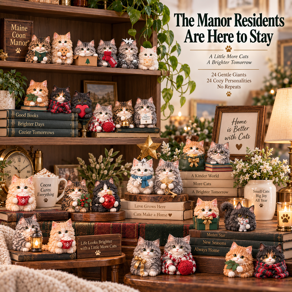 🐈 Maine Coon Manor™ – 24 Tiny Gentle Giants, 24 Unique Maine Coon Collectibles