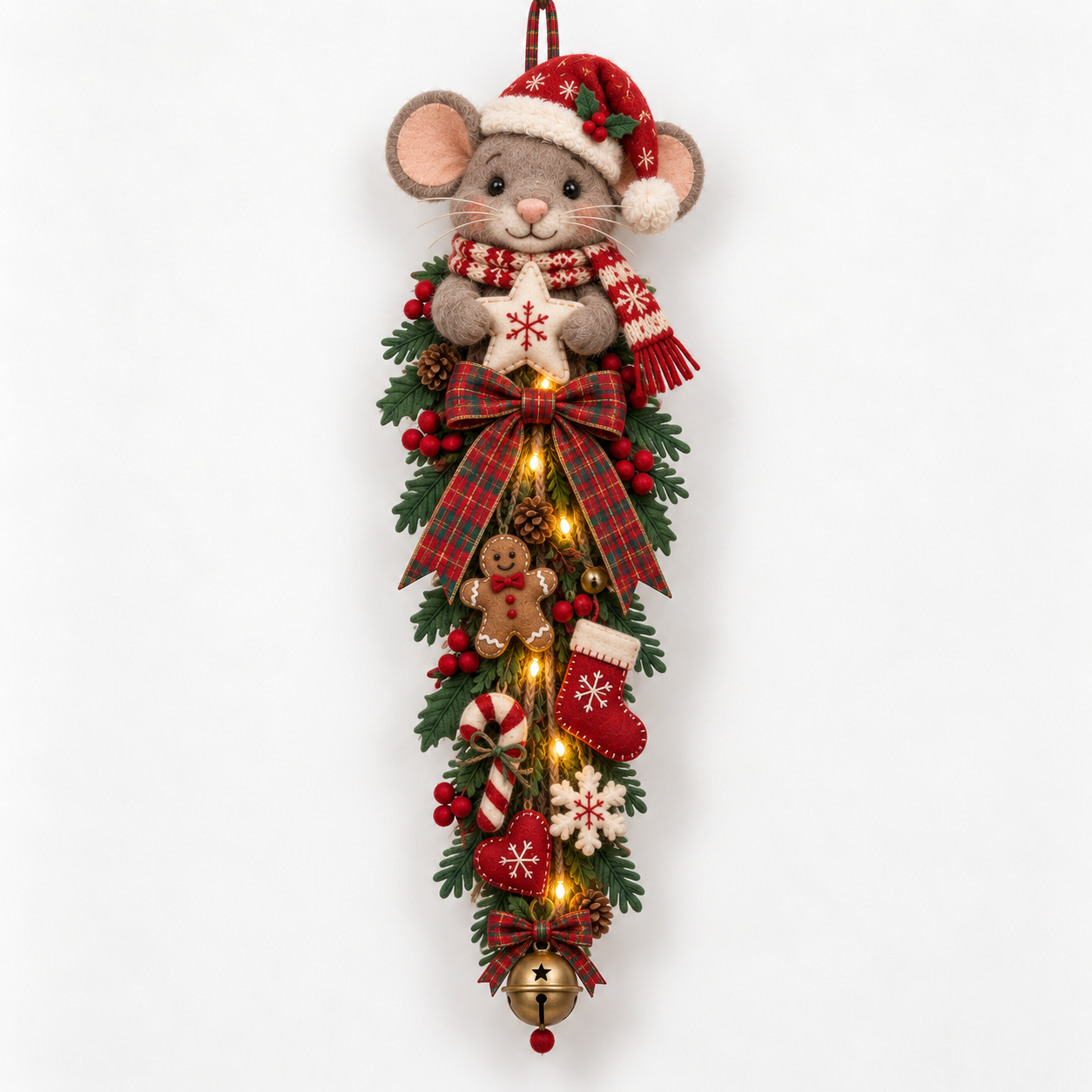 🐮🎄 MerryCascade™ Highland Cow Glowing Christmas Door Hanger