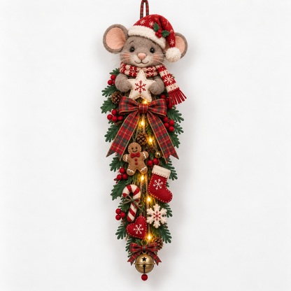 🐮🎄 MerryCascade™ Highland Cow Glowing Christmas Door Hanger