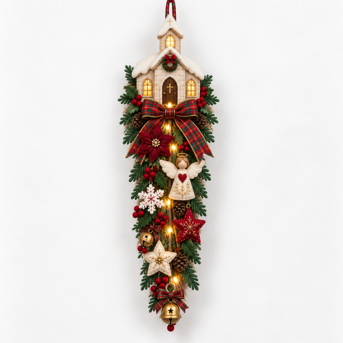 🐮🎄 MerryCascade™ Highland Cow Glowing Christmas Door Hanger