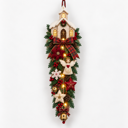 🐮🎄 MerryCascade™ Highland Cow Glowing Christmas Door Hanger