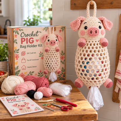 Cozy Critters™ – Cute Crochet Animal Bag Holder DIY Kit