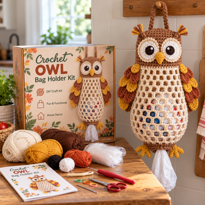 Cozy Critters™ – Cute Crochet Animal Bag Holder DIY Kit