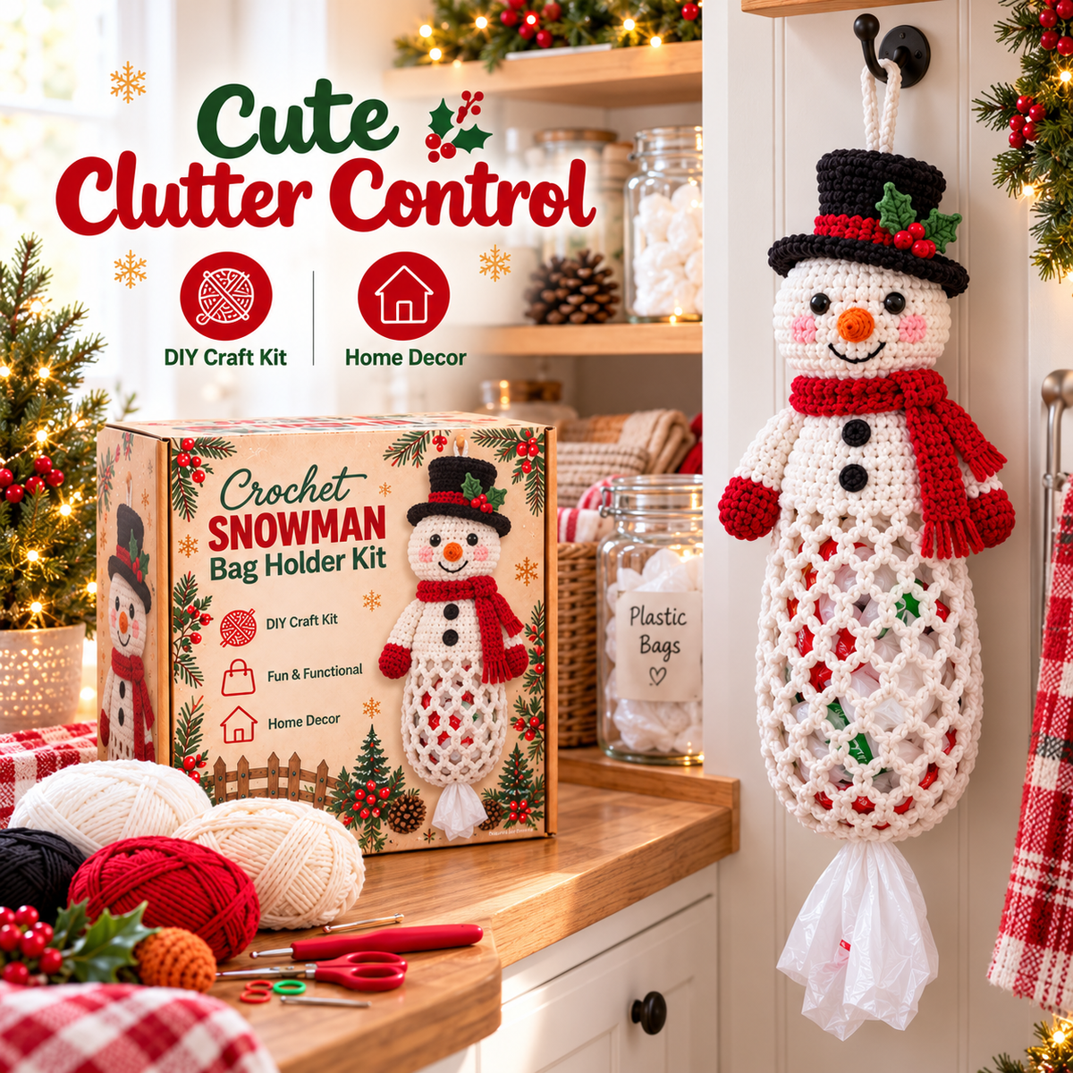 🎄 Merry Tidy Crochet™ – Christmas Bag Holder DIY Kit